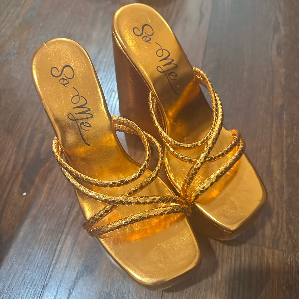 Orange Wedge Sandals
